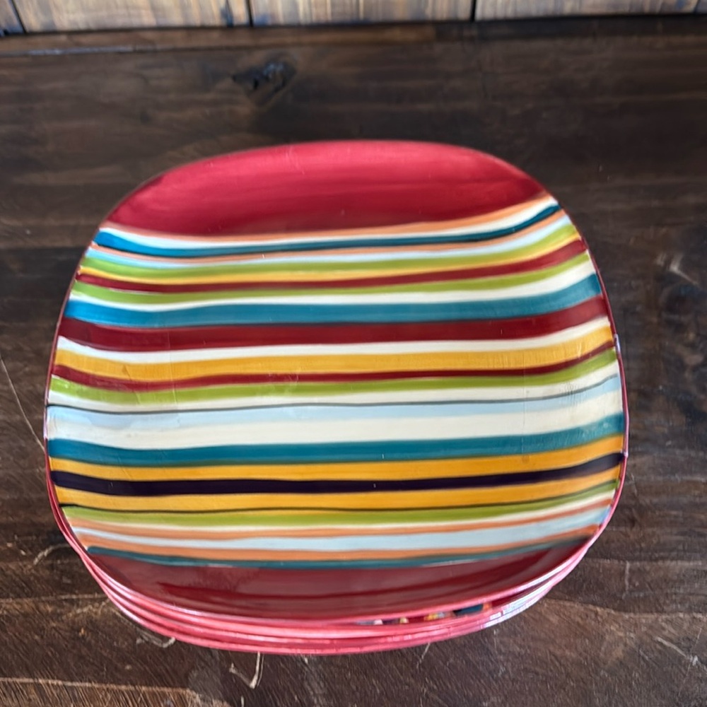 Tabletops Gallery Water Color Red salad plates